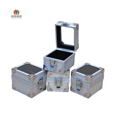 China Durable Transparent Top Cover Mini Portable Aluminum Watch Display Case for sale