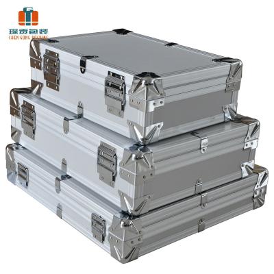 China Aluminum+MDF board+ABS panel+Hardware+Foam carrying portable tool equipment aluminum showcase product case for sale