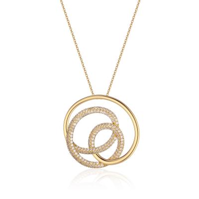 China Exquisite Crystal Handmade Lightweight Elegant Round Brilliant Fashion Environmentally Friendly Rose Gold Plated Necklace Jewelry Gift For Women Girls for sale