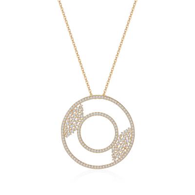 China Environmental Friendly Shinny The Round Minimalist Circle Pendant Necklace For Women Girl Wedding Birthday Gift 2021 Autumn Dress Up for sale