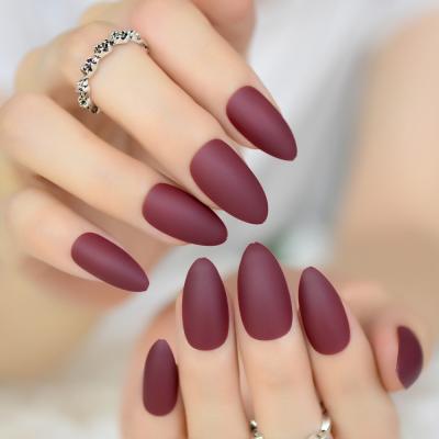 China Design Full Coverage Press On Nail For Nail Professional Matte Stiletto False Nail Tips Girl's Medium The Fake for sale