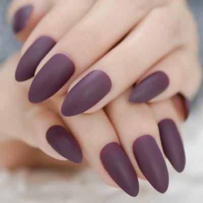 China Design Colorful Salon False Acrylic Nail For Daily Wearing Decoration Matte Medium Fake Nails Stiletto for sale