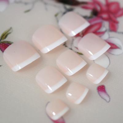 China Short Bare Squoval French Toe Artificial Fingernail Color Nail Tip Fake Design Decoration Acrylic Nail for sale