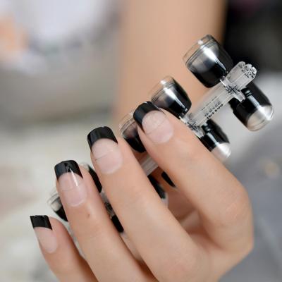 China High Quality Hot Selling Transparent Nail Tip Half Fake Nail Cover Design Wholesale Short Squoval Nails High Quality for sale