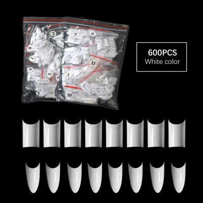 China Design Half Cover False Nails Finger Extension Fake Nail Tips Square Press On Bulk 600pcs Wholesale Salon Manicure Tool for sale