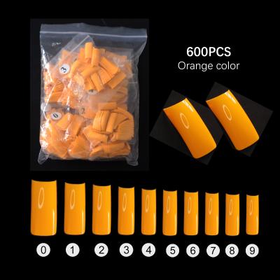 China 600pcs/pack Design Artificial Nail Tips French Square Nail Tips Long Acrylic Nail Half Cover Caps Manicure Tips for sale