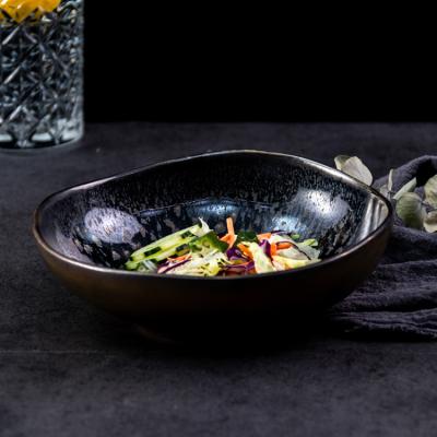 China Factory direct large soup bowl, stocked porcelain ceramic rice bowl, salad bowl for restaurant and hotel for sale