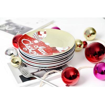 China Viable Christmas Party Decor Ceramic Logo Dinnerware Set Restaurant Dinnerware Restaurant Supply Dishes Custom Dishes for sale