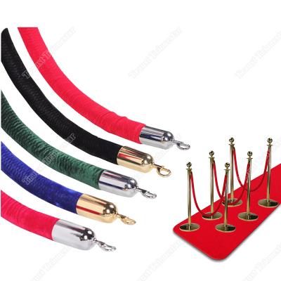 China Hotel Traust Pink Red Carpet Velvet Green Black Rope For Hanging Balustrade Queue Holds Barrier Rack Post for sale