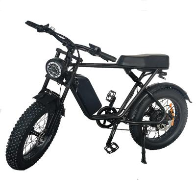 China US EU Warehouse Aluminum Alloy Retro Motorcycle Fat Design Fat Chopper Tire Max Taxes 50Kmh 15Ah 1000W City Electric Bike Free Bike Electric Bike for sale