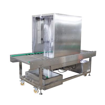 China Beef Conveyor Belt Sterilization Machine Heat Resistant Frozen Fish Carton Packing Case Sterilizer Salmon Disinfection Machine for sale