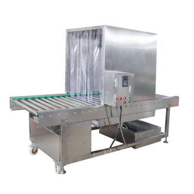 China Crate Tray Conveyor Belt Sterilization Machine Cold Chain Heat Resistant Products Carton Box Sterilizer Outer Packing Tunnel Sterilizer for sale