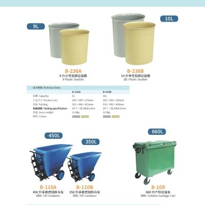 China Sustainable Outdoor 660L Garbage Cart With Wheel And 450L Tilt Container for sale