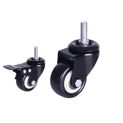 China swivel & Rigid China Produces 2 Inch Furniture Casters And Screws With Brake Black Wheel Caster for sale