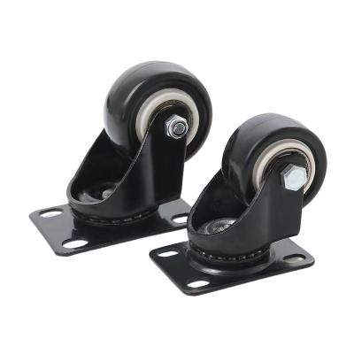 China swivel & Rigid Rigid Caster Wheel 1.5/2 Inch Industrial Light Duty PU Caster Wheels for sale