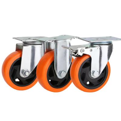 China swivel & Medium Duty 100mm Rigid PP Swivel Caster And Wheel 4 Inch Locking Casters With Brake for sale