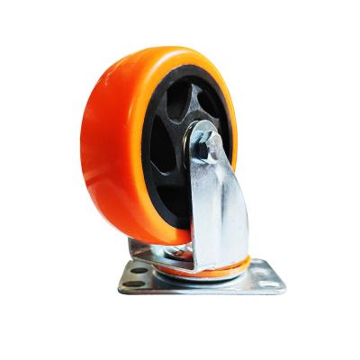 China swivel & Orange Assured Quality Plate Fix Caster PVC Wheel Caster Rigid 2.5/3/4/5 Inch for sale