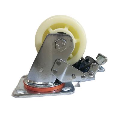 China swivel & 8 Inch 200mm Rigid Locking Adjustable Fixed Steel Caster Wheel With Brake for sale