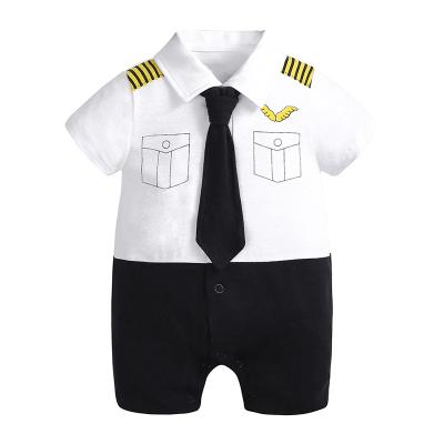 China Hot Selling Summer Baby Gentleman Boy Kid Infant Newborn Baby Romper Anti-Shrink Clothing for sale