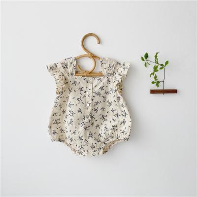 China Other New Summer Baby Girls Jumpsuit Sleeve Newborn Flowers Print Infant Casual Outfit for sale