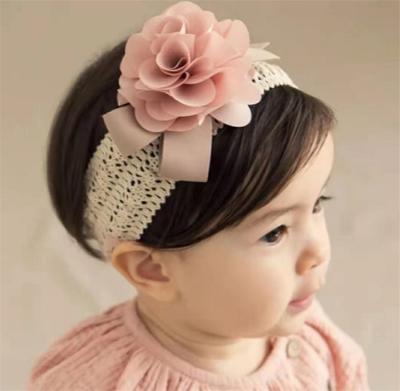 China Soft Baby Headband Flower Rose Ribbon Hair Bands Newborn Photography Hair Props for sale