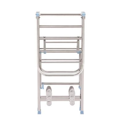 China Eco-Friendly Foldable 2 Tier Clothes Drying Rack Laundry Dryer Hanger Stand Up Indoor Outdoor Customized Cloth Storage Rack for sale