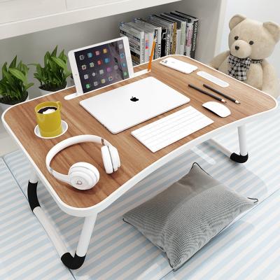 China (Size)Mordern Wooden Adjustable Foldable Laptop Stand Over Bed Study Side Table Small Desk with Drawers Folding Table for Bed for sale