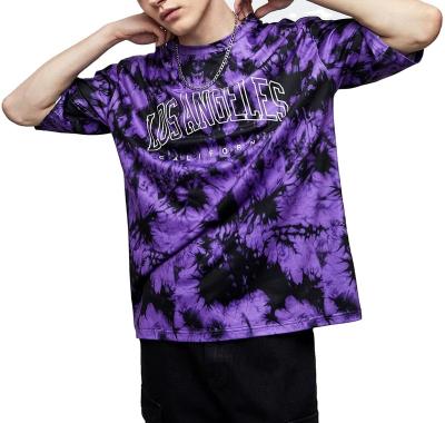 China 2022 Summer Casual Crewneck Custom Service Printing Streetwear Hip Hop Vintage Tie Dye Oversized T-shirt QUICK DRY Breathable for sale