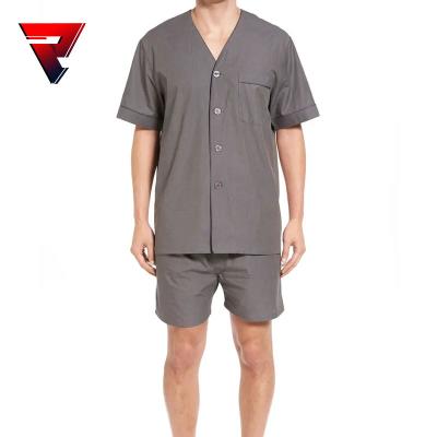 China 2022 Newest Design Fashion High Quality QUICK DRY Custom Logo Men's Short Sleeve Soft Sleeping Two Piece Pajamas Sets for sale