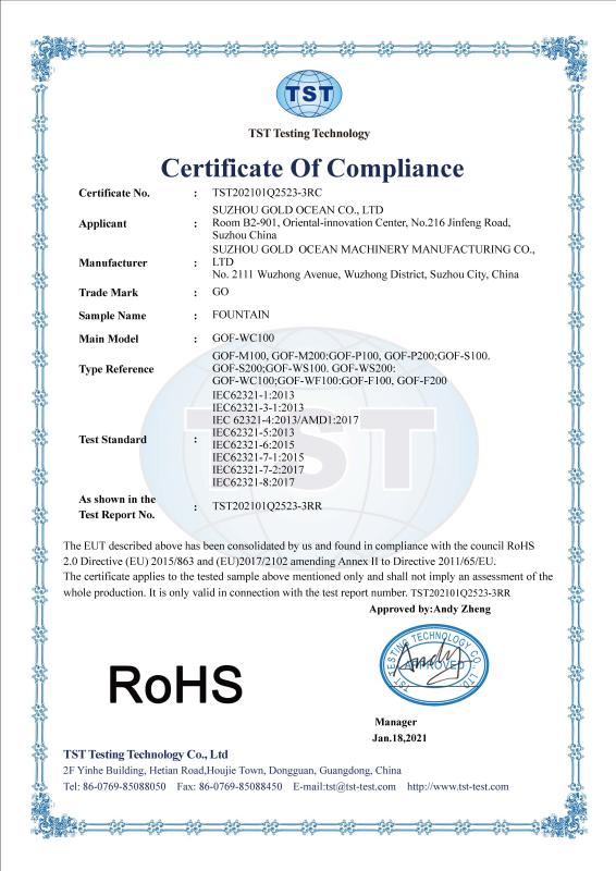 RoHS - Suzhou Gold Ocean Co., Ltd.