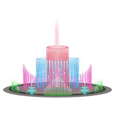 China Customized Design Diameter 16m Freestanding Music Dance Floor Fountain With Led Lights for sale