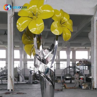 China FREE DESIGN Modern Outdoor Garden Decor Customized Large Metal Flower Sculptures For Sale for sale