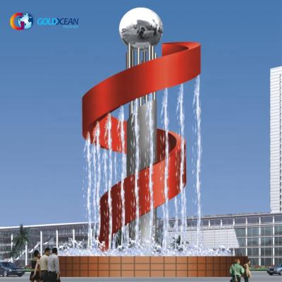 China Customized Modern Outdoor Decorative Garden Stainles Steel Water Sculptures For Fountains for sale