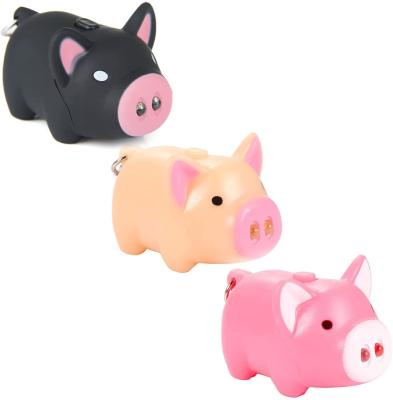 China ABS+metal Cute Pig Style Flashlight Led Car Key Bag Novelty Holder Charm Pendant Decoration Gift for sale