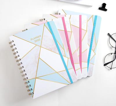 China Custom Inspired Dated Agenda Spiral Planner Monthly Weekly Calendar Gift/Office/Home/Factory Day Planner Travel Academic Year for sale