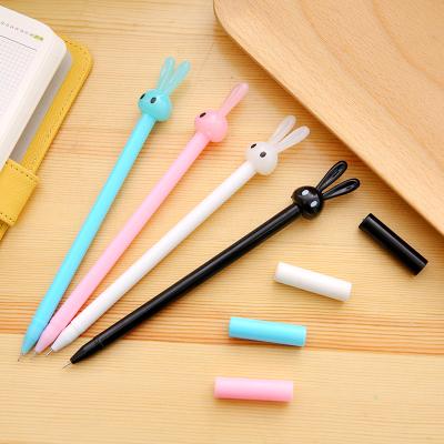 China Carrot Shape Rabbit Cute Plastic Cartoon Gel Pen School Top Stationery For Children Kids Gift for sale