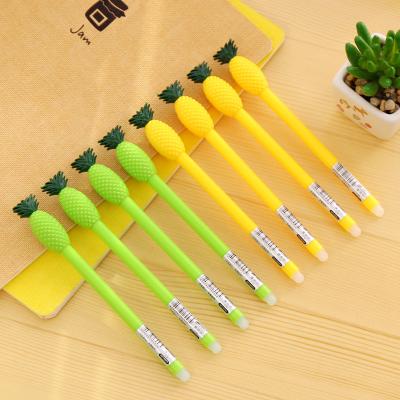 China Cute pineapple shape 2022 school supplies made in china gel ink pen pineapple fruit pens for sale