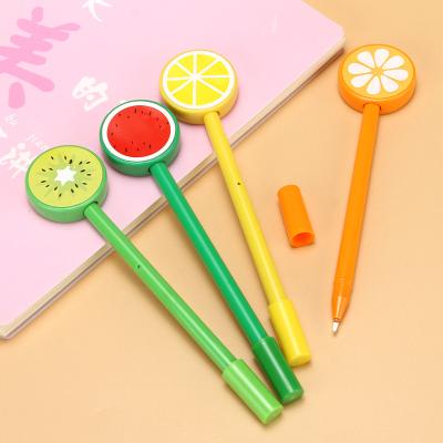 China Lemon & watermelon & orange & Lemon and Watermelon and Orange and Kiwi Kids Novelty Gift Kiwi Fruit Fresh Fruit Gel Pen Black Cute Creative Stationery 0.5mm for sale