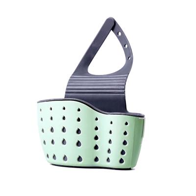 China Kitchen Sink Strainer Basket For Kitchen Bathroom Shelf Sponge Hanging Rack With Adjustable Strap Drain Soap Trolley Rack Box for sale