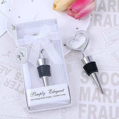 China Bridal Shower Wedding Heart Favors Luxury Custom Wedding Favor Gift Love Wedding Bridal Shower Favor Wine Bottle Stoppers for sale