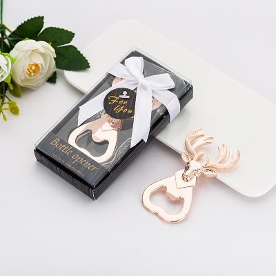 China Bridal Shower Wedding Favors Wedding Favors Elegant Box Deer Design Bottle Opener Bridal Shower for sale