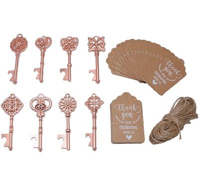 China Bridal Shower Wedding Favors 40 Pcs Wedding Favors For Guests Fake Key Bottle Openers With Tag And String Vintage Bridal Shower for sale