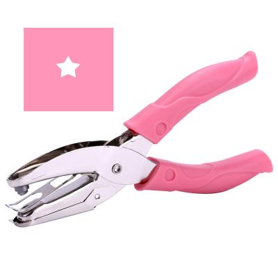 China Desktop Metal Hand Held Hole Punch For DIY Craft Small Paper Album Puncher Heart Shaped Hand Tool With Handle for sale