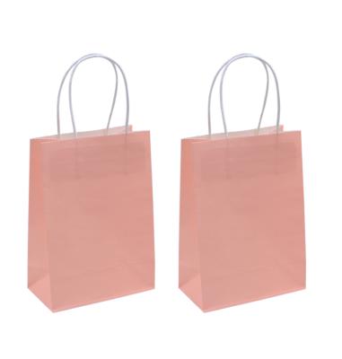 China 8.66 x 6.3 x 3.15 inch Paper Paper Bags Take Out Disposable Food Bag Packaging Paper Bag with Handle for sale