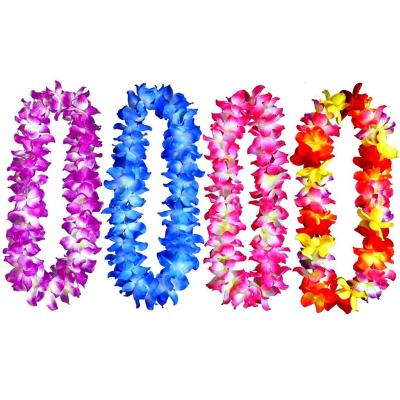 China Plastic Hawaiian Dance Garland Artificial Flowers Neck Loop Polynesian Dance Leis for sale