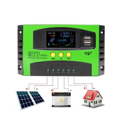 China Charger Controller Mppt Regulateur 12v 24v Auto Usb Lcd Intelligent 10a 20a 30a Panel Battery Power Hybrid Mppt Solar Charge Controller for sale