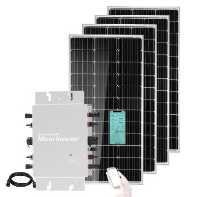 China Home Photovoltaic Panneaux Solaires dc ac Micro Inverter Plug and Play Solar Kit Complete Solar System for Home Balcony Carport WIFI for sale