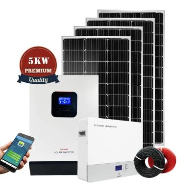 China Home Low price Solar pv Carport Ground Mounting System Flat Roof 2kw 3kw 5kv Complete off grid Solar System Residential Hybrid 48v for sale