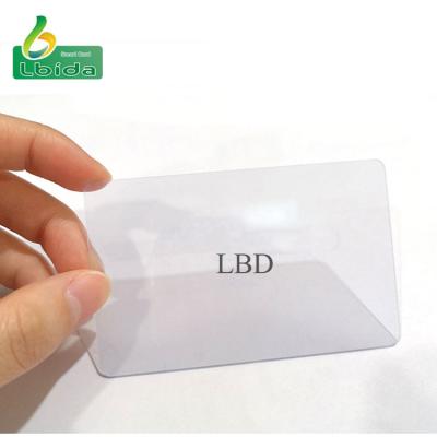 China Advertising PVC CR80 Transparent Card Standard Card Business Gift Certificate for sale