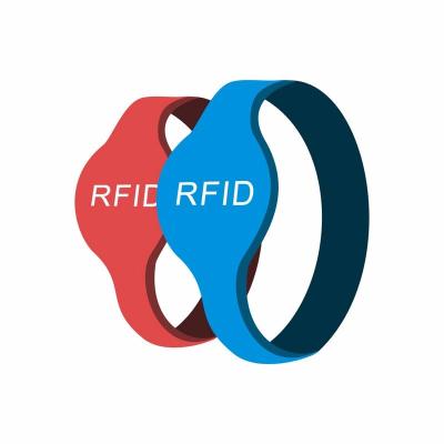 China Europe 2019 Waterproof LBD RFID 13.56MHz Silicone Wristbands for sale